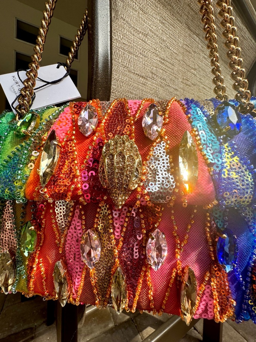 NWT GORGEOUS Kurt Geiger Kensington Ombré Sequin Gemstone Bag - Picture 9 of 10